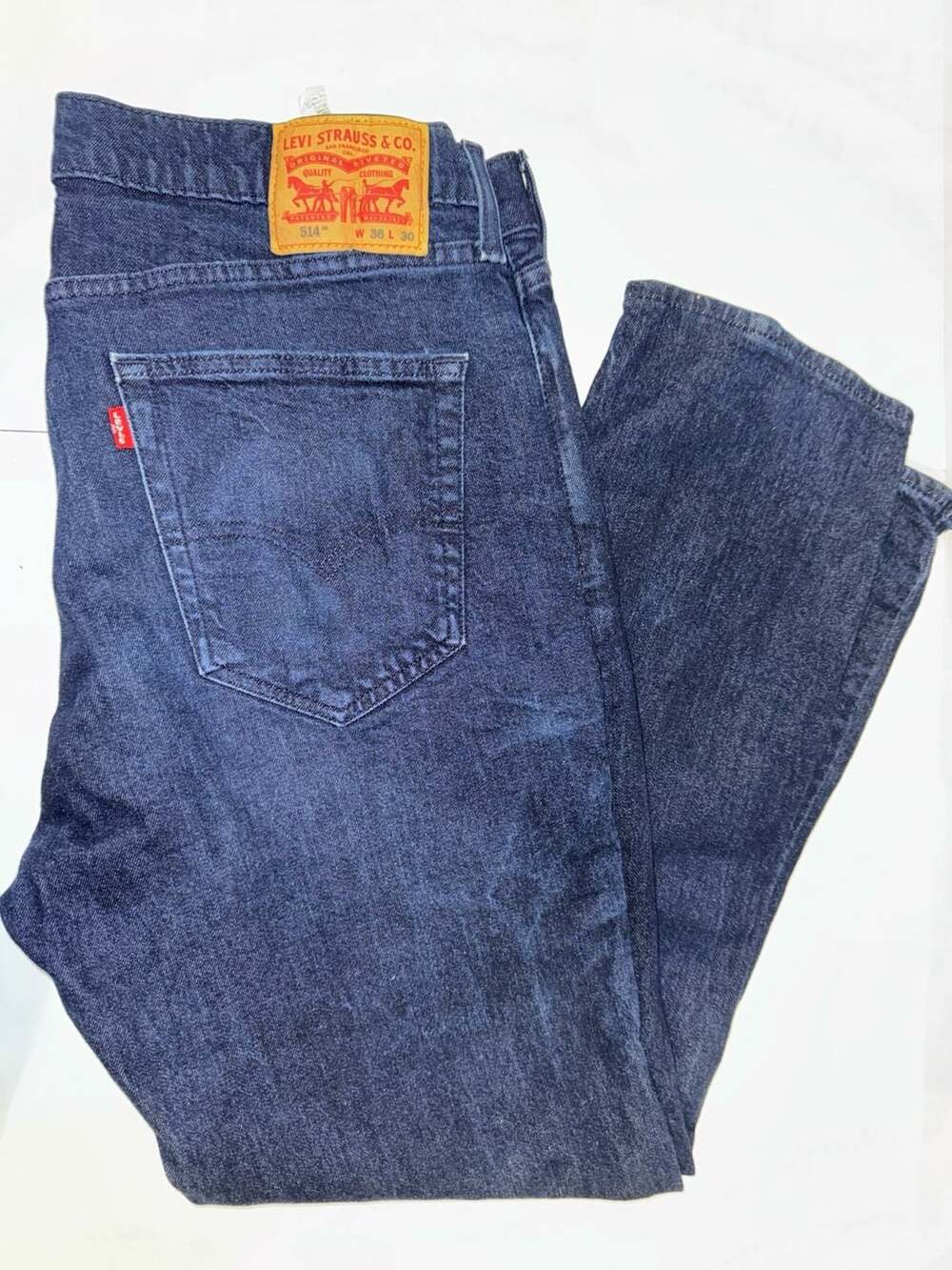 Levi's 514 Straight Fit Men's Jeans - Dark Blue Denim, Size 36x30